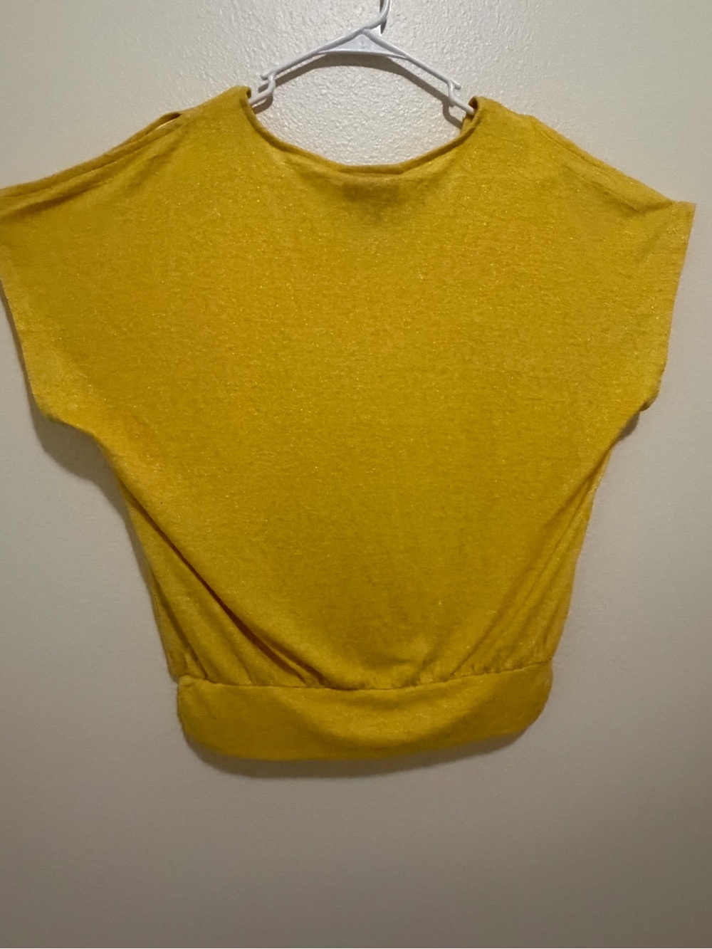 Jennifer Lopez Mustard Yellow Dolman Crop Top